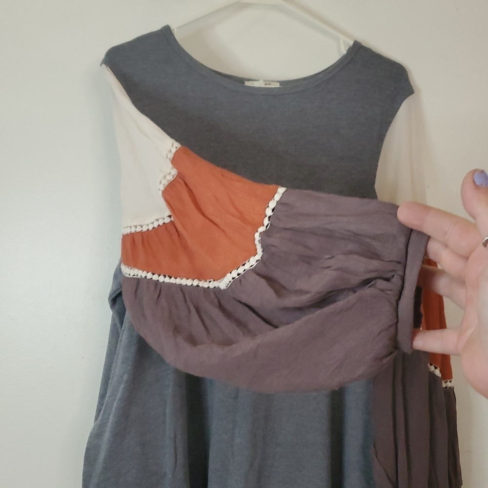 Umgee Shirt Dress Size Small Big BoHo Bellsleeves Pockets Mini Style - Picture 5 of 9